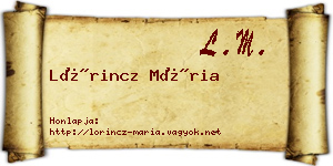 Lőrincz Mária névjegykártya