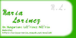 maria lorincz business card